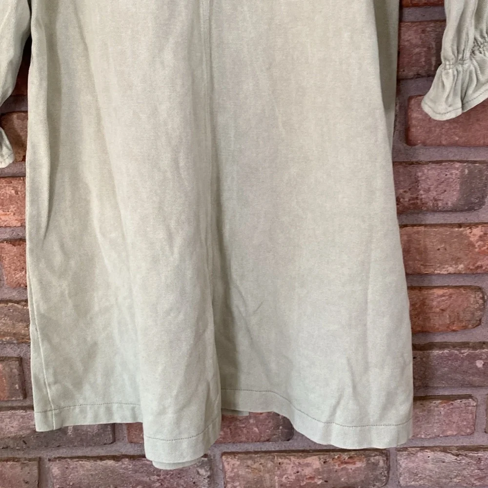 She + Sky Olive Green Denim Dress - Picture 9 of 11
